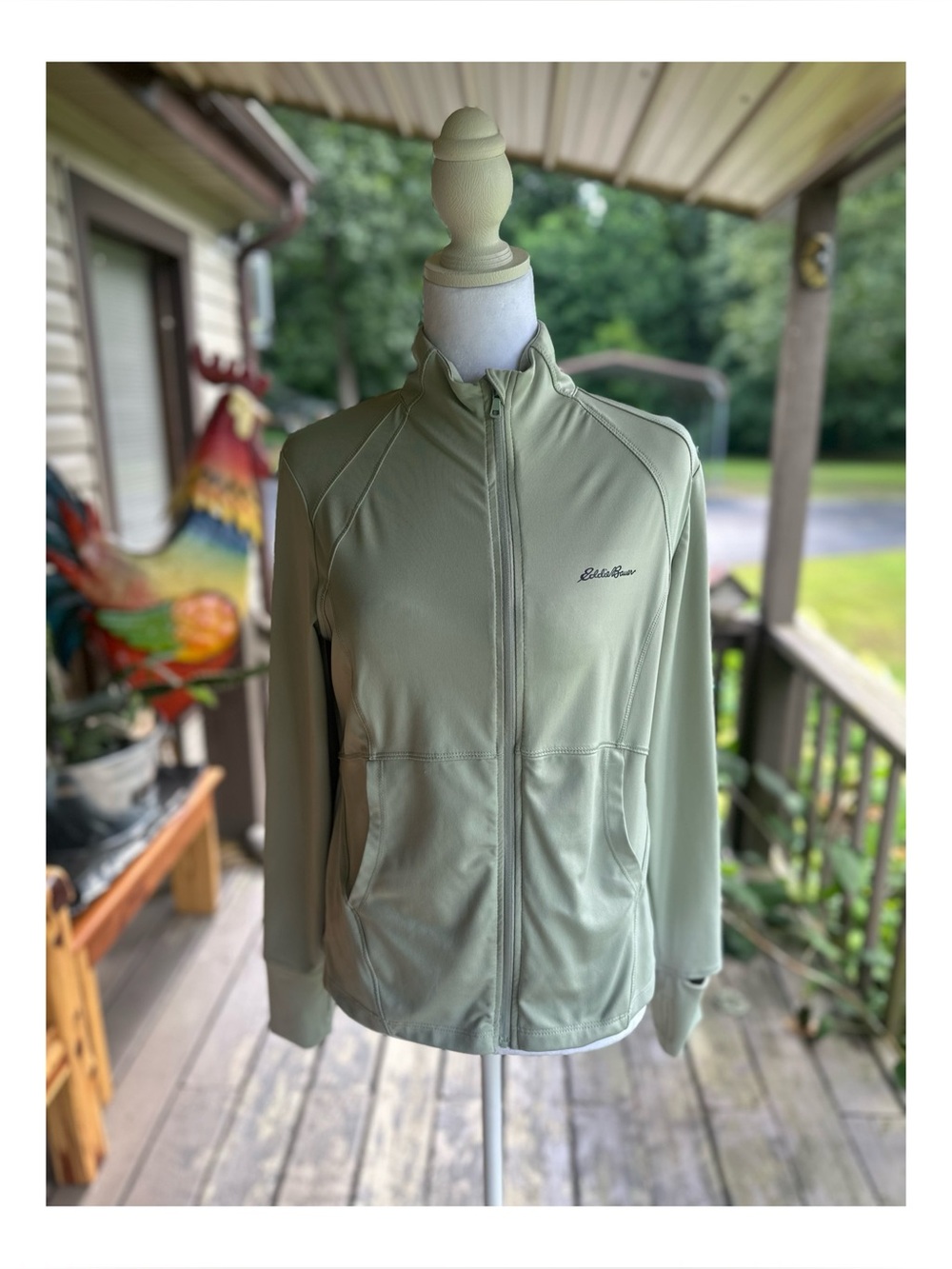 Eddie Bauer Women's Full Zip Track Jacket Light Green Sage Size Medium